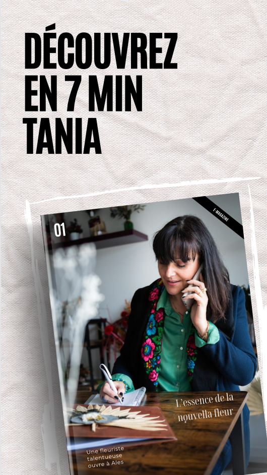 Design "découvrez Tania" page A Propos